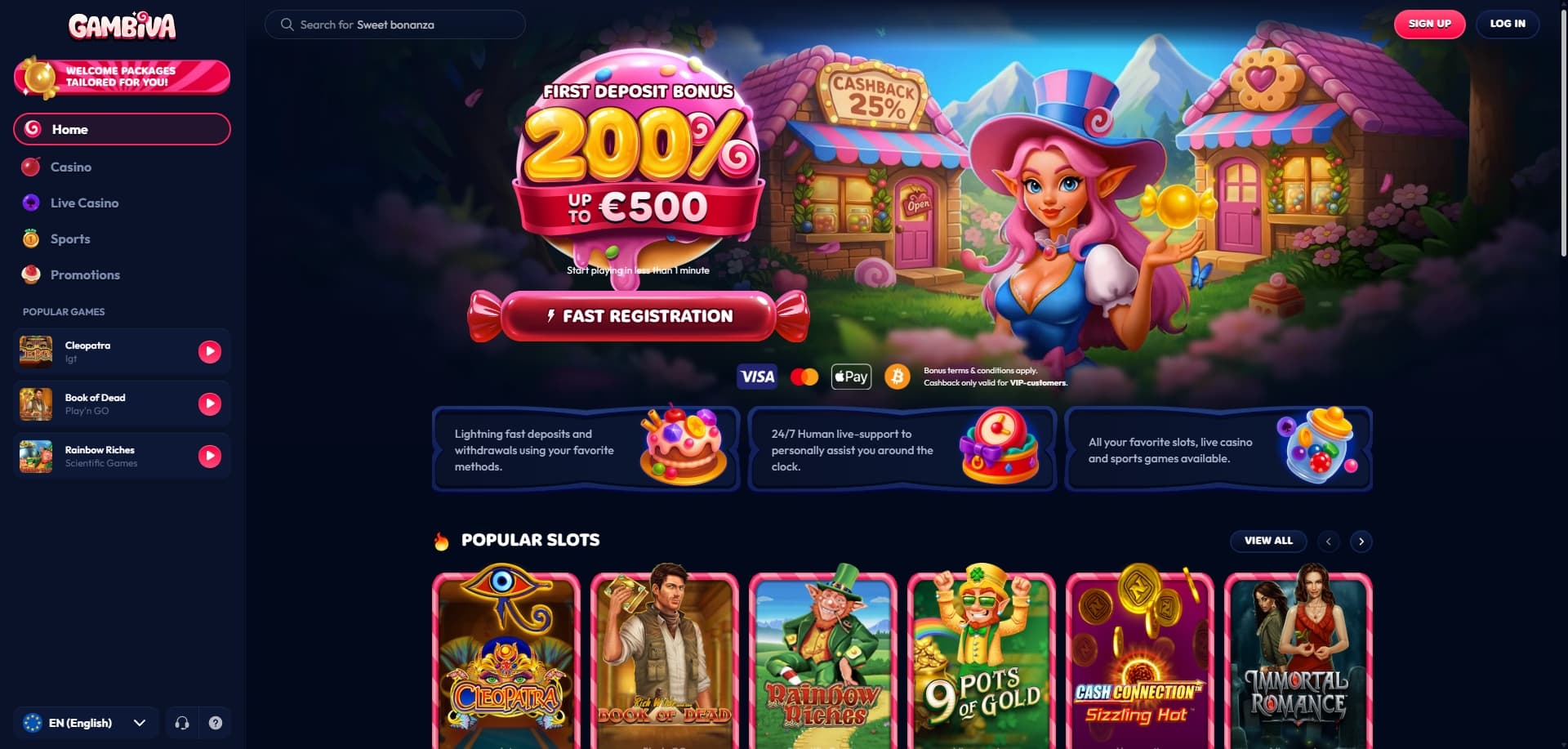 Gambiva homepage
