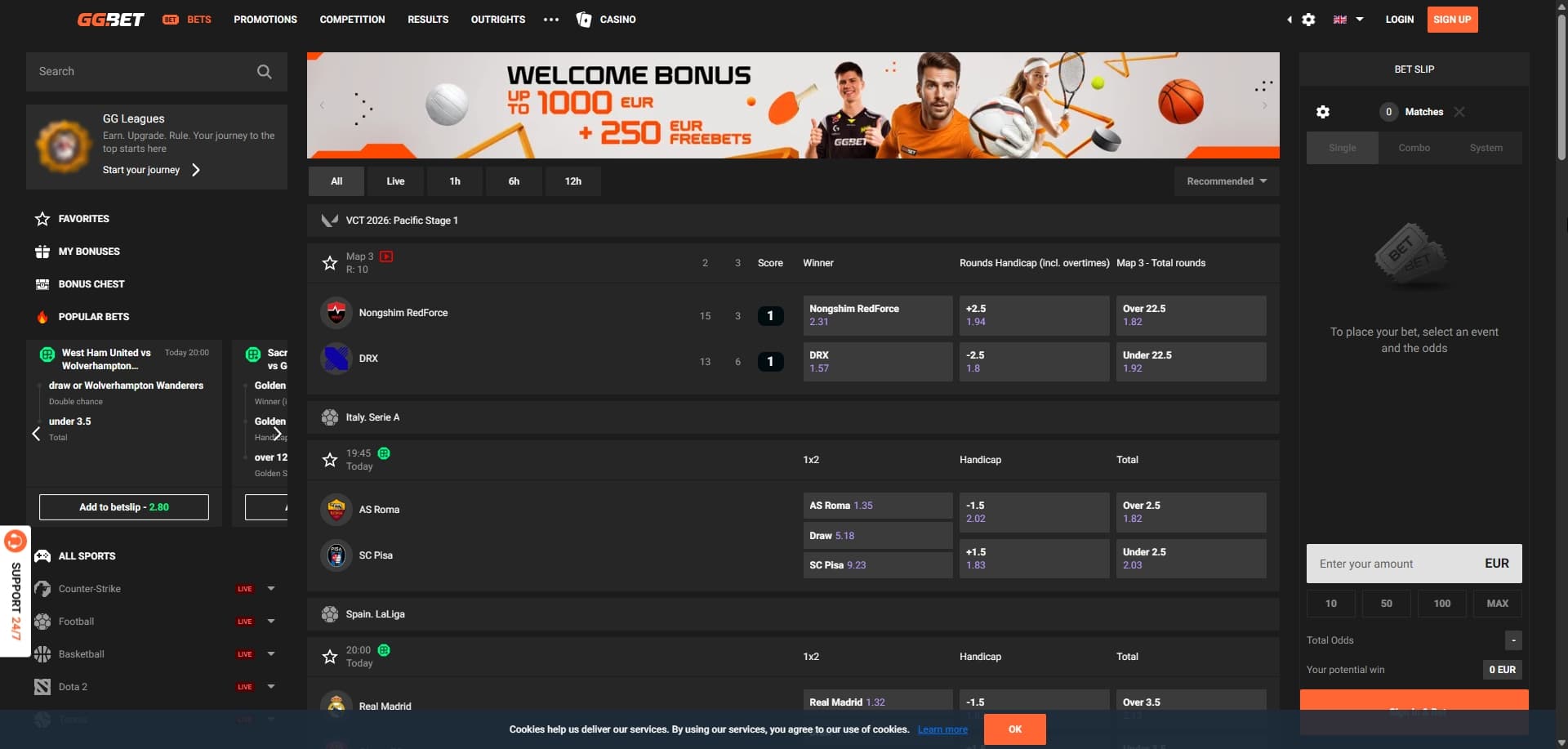GGbet homepage
