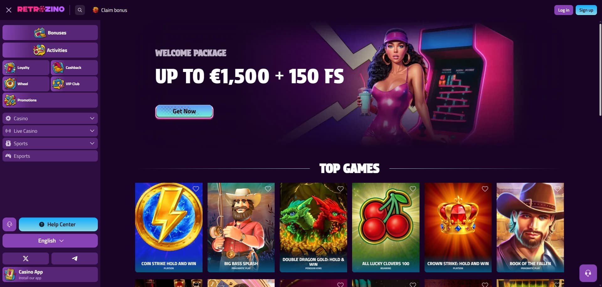 Retrozino homepage