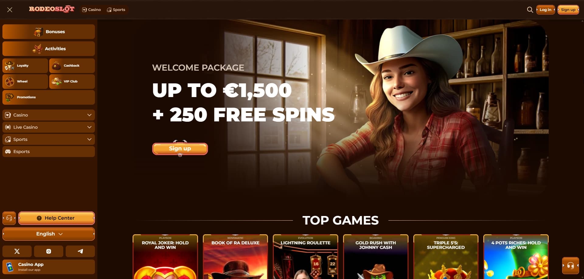 Rodeoslot homepage